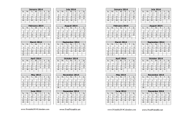 2014 Bookmark Calendar Calendar