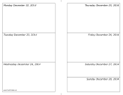 12/22/2014 Weekly Calendar (landscape) calendar