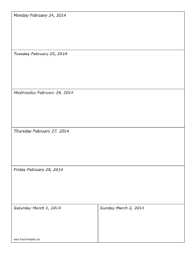 02/24/2014 Weekly Calendar Calendar