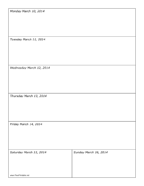 03/10/2014 Weekly Calendar Calendar