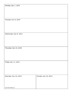 07/07/2014 Weekly Calendar Calendar