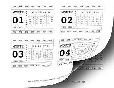 2014 Horizontal Scrapbook Calendar Cards Calendar