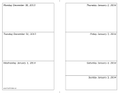 12/30/2013 Weekly Calendar (landscape) calendar