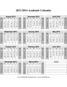 2013-2014 Academic Calendar calendar