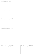 01/06/2014 Weekly Calendar calendar