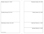 01/27/2014 Weekly Calendar (landscape) calendar