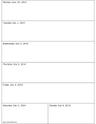 06/30/2014 Weekly Calendar calendar