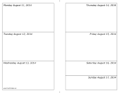 08/11/2014 Weekly Calendar (landscape) calendar