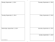 09/01/2014 Weekly Calendar (landscape) calendar