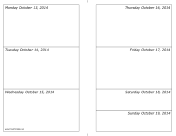 10/13/2014 Weekly Calendar (landscape) calendar