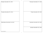 11/24/2014 Weekly Calendar (landscape) calendar