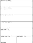 12/29/2014 Weekly Calendar calendar